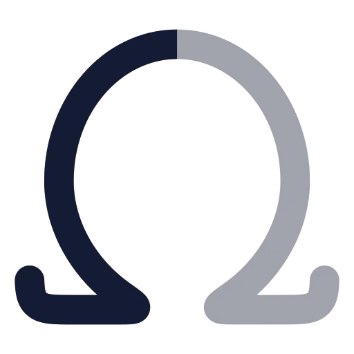 Omega Icon in Bulk Rounded style