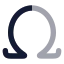 Omega icon with bulk rounded style