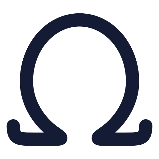 Omega Icon in Solid Rounded style
