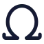 Omega icon with solid standard style