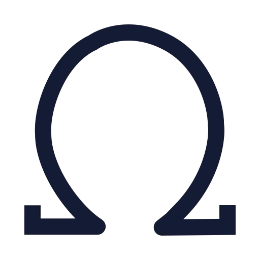 Omega Icon in Stroke Sharp style