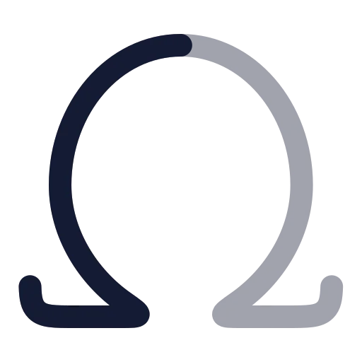 Omega Icon in Twotone Rounded style