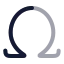 Omega icon with twotone rounded style