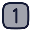 Onesquare icon with duotone rounded style