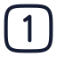 Onesquare icon with stroke rounded style