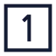 Onesquare icon with stroke sharp style