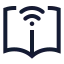 Onlinelearning icon with stroke sharp style