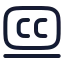 Opencaption icon with stroke rounded style