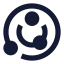 Orbit icon with solid sharp style