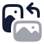 Orientationimagelandscapetopotrait icon with bulk rounded style