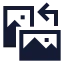 Orientationimagelandscapetopotrait icon with solid sharp style