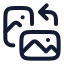 Orientationimagelandscapetopotrait icon with stroke rounded style