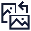 Orientationimagelandscapetopotrait icon with stroke sharp style