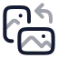 Orientationimagelandscapetopotrait icon with twotone rounded style