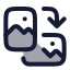 Orientationimagepotraittolandscape icon with duotone rounded style