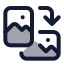 Orientationimagepotraittolandscape icon with duotone standard style
