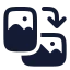Orientationimagepotraittolandscape icon with solid rounded style
