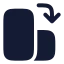 Orientationpotraittolandscape icon with solid rounded style