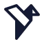 Origami icon with solid rounded style
