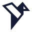 Origami icon with solid sharp style