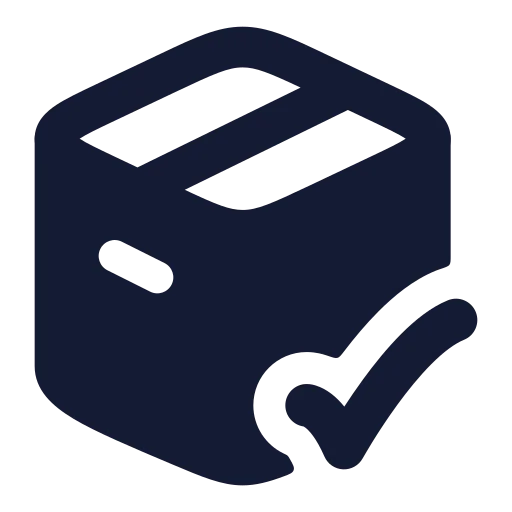 Package Check Icon in Solid Rounded style