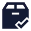 Packagedelivered icon with solid sharp style