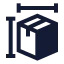 Packagedimensions icon with solid sharp style