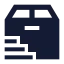 Packagemoving icon with solid sharp style