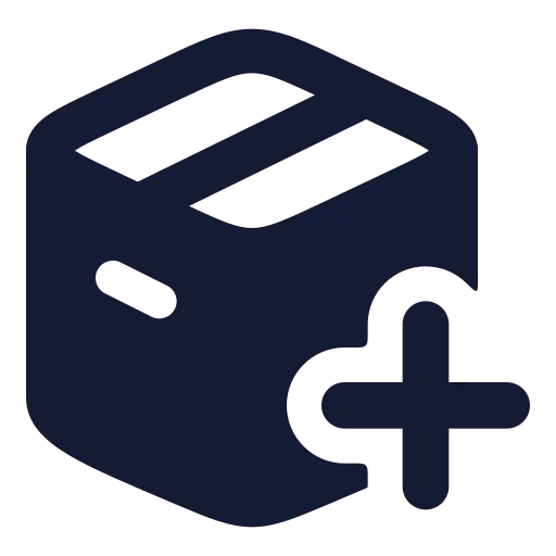 Package Plus Icon in Solid Rounded style