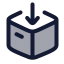 Packagereceive icon with duotone rounded style