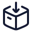Packagereceive icon with stroke rounded style