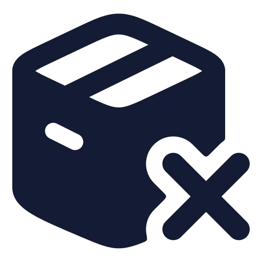 Package X Icon in Solid Rounded style