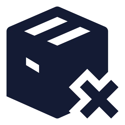 Package X Icon in Solid Sharp style