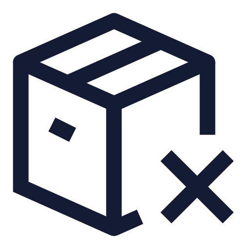 Package X Icon in Stroke Sharp style