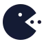 Pacman icon with solid sharp style