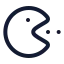 Pacman icon with stroke rounded style