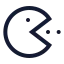 Pacman icon with stroke sharp style