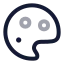 Paintboard icon with twotone rounded style