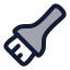 Paintbrush icon with duotone rounded style