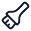 Paintbrush icon with stroke rounded style