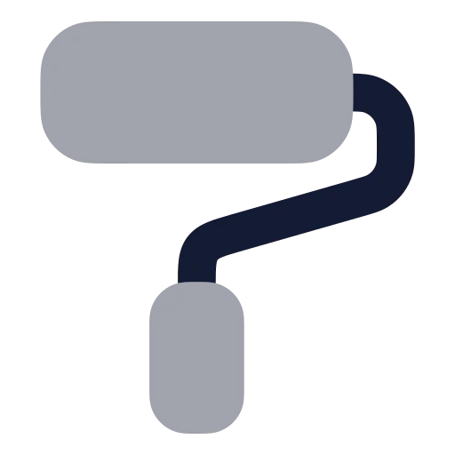 Paint Roller Icon in Bulk Rounded style