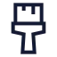 Paintbrushvertical icon with stroke sharp style