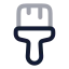Paintbrushvertical icon with twotone rounded style