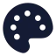 Palette icon with solid rounded style
