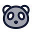 Panda icon with duotone rounded style