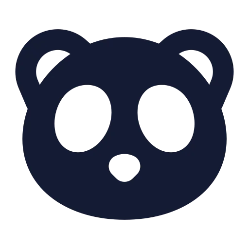 Panda Icon in Solid Rounded style