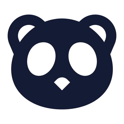Panda Icon in Solid Sharp style