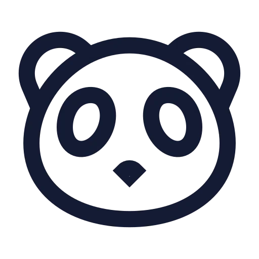 Panda Icon in Stroke Sharp style