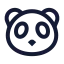 Panda icon with stroke sharp style