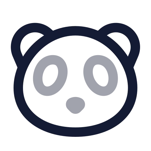 Panda Icon in Twotone Rounded style